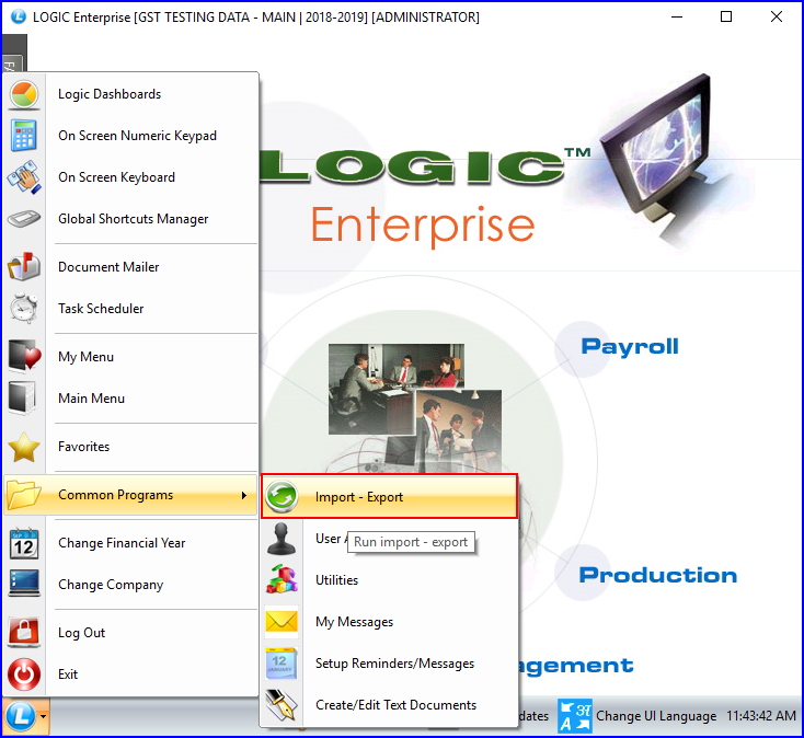 Other Settings related to Import-Export